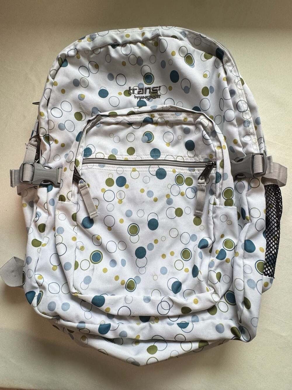 JanSport Trans Bubble Print Backpack Multi Pocket School Travel Bag White